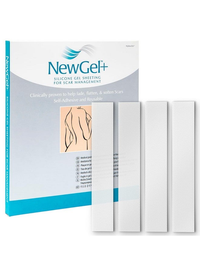 MyNewGel NewGel+ Advanced Silicone Scar Treatment Sheeting for OLD and NEW Scars, for Surgery, Injury, Keloids, C-Section, Burns, and Acne, Reusable, 1" x 6" Sheet (4 Count) - CLEAR - Image 1
