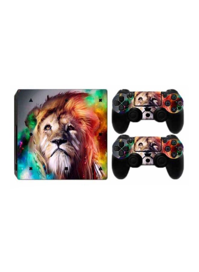 NIBEMINENT Lion Printed Console And Controller Sticker Set For PlayStation 4 (PS4) - Multicolour - Image 3