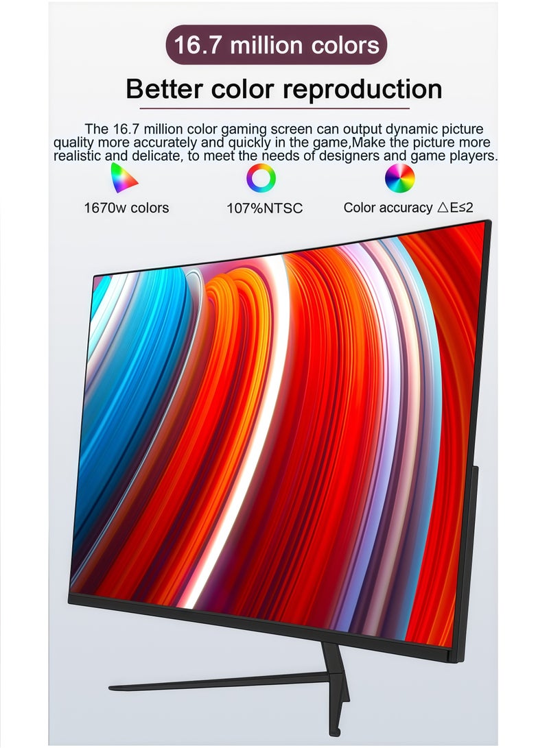 Glanfen 27 inch 2800R Curved Gaming Monitor - 165Hz QHD (2560×1440), 1ms MPRT, Built-in Speakers and RGB Blacklit, VA Panel, 99% sRGB, VESA Mount, HDMI/DP Ports - Image 2