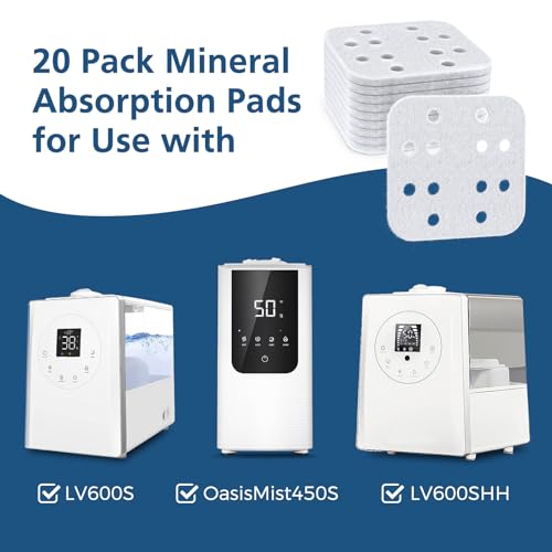 Beckacher 20Pack Mineral Absorption Pad Humidifier Replacement Filters Compatible with LEVOIT LV600S LV600HH OasisMist450S Humidifier Works for Fine Particles in Water Tank White - Image 3