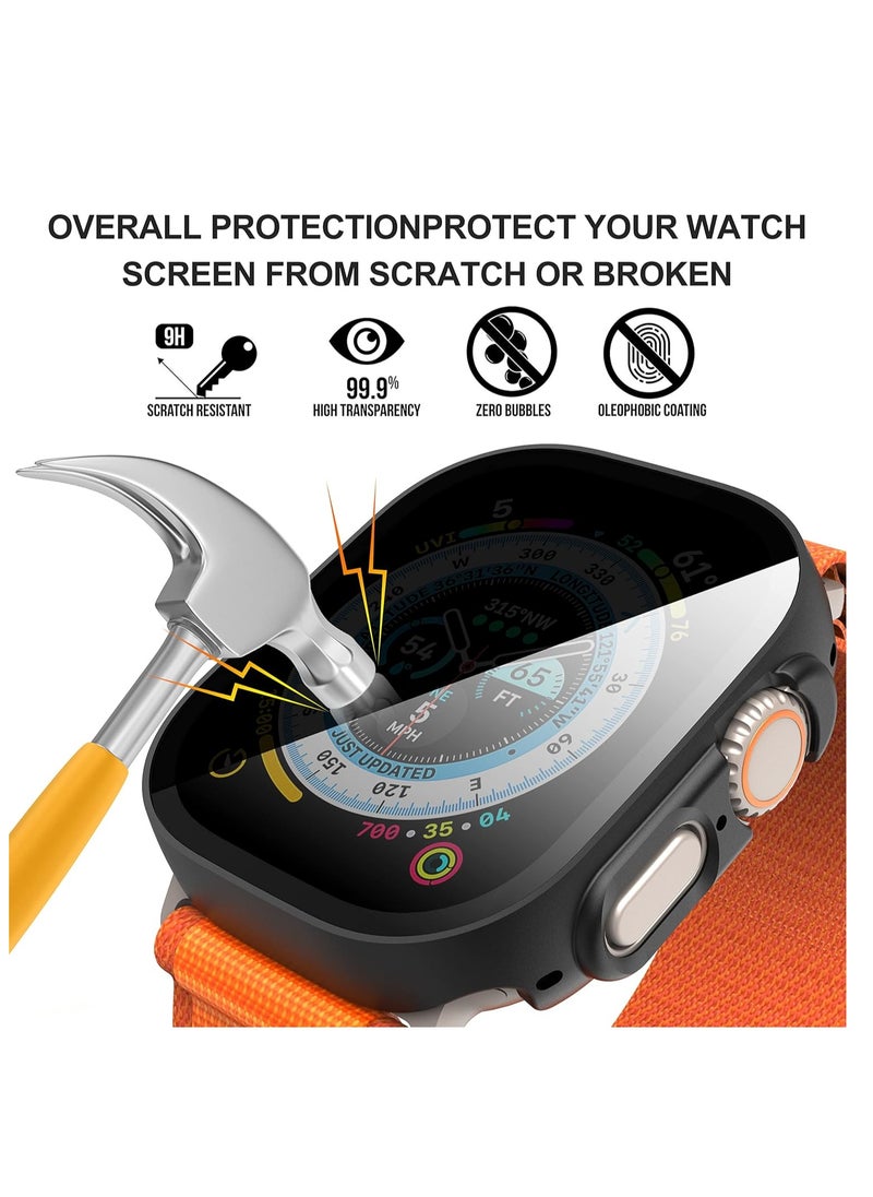 Aookay - [2 Pack] For Apple Watch Ultra 2/Ultra 49mm Privacy Screen Protector Case, [Anti-Peeping] Ultra-Thin Tempered Glass Case Cover for Apple Watch Ultra 2/Ultra 49mm - Image 1