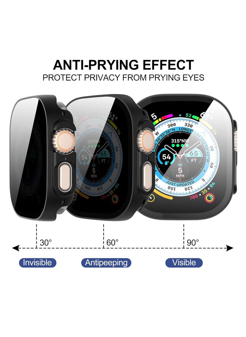 Aookay - [2 Pack] For Apple Watch Ultra 2/Ultra 49mm Privacy Screen Protector Case, [Anti-Peeping] Ultra-Thin Tempered Glass Case Cover for Apple Watch Ultra 2/Ultra 49mm - Image 1