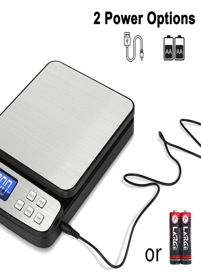 Fuzion Digital Shipping Postal Scale - 88lb x 0.1oz, Stainless Steel Platform, 5 Units, Hold/Tare/PCS Counting, Easy Calibration, Large LCD, Scale for Packages, All-in-1 Shipping Scale - Image 3