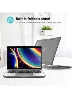 erorex MacBook Pro 13 Inch 2023 M2, 2022 2020 M1 A2338/ A2289/ A2251, Heavy Duty Hard Shell Case with Dual Layer Protective Cover and Kickstand for MacBook Pro 13-inch -Grey  - Image 3