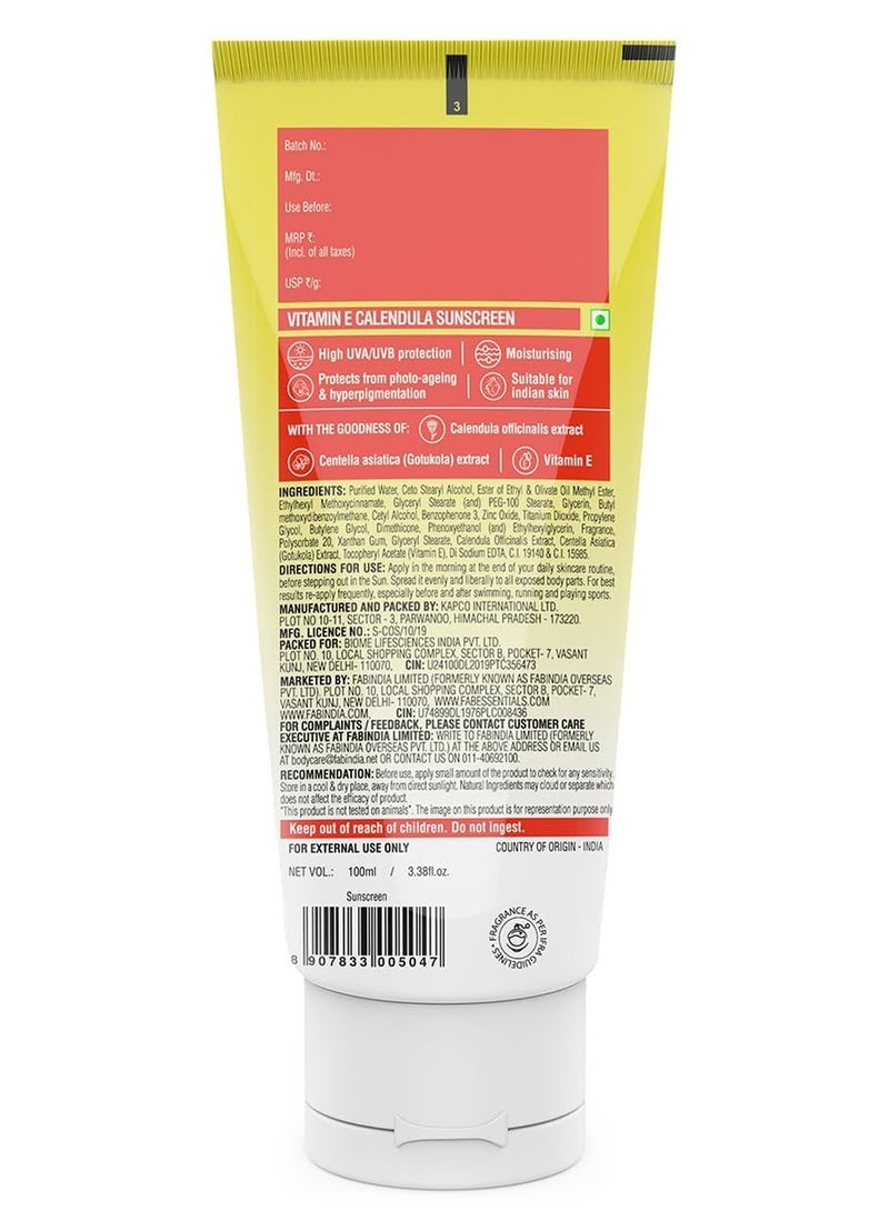 Fabessentials Vitamin E Calendula Sunscreen SPF 45 PA++++ | Broad Spectrum Protection - 100ml - Image 3