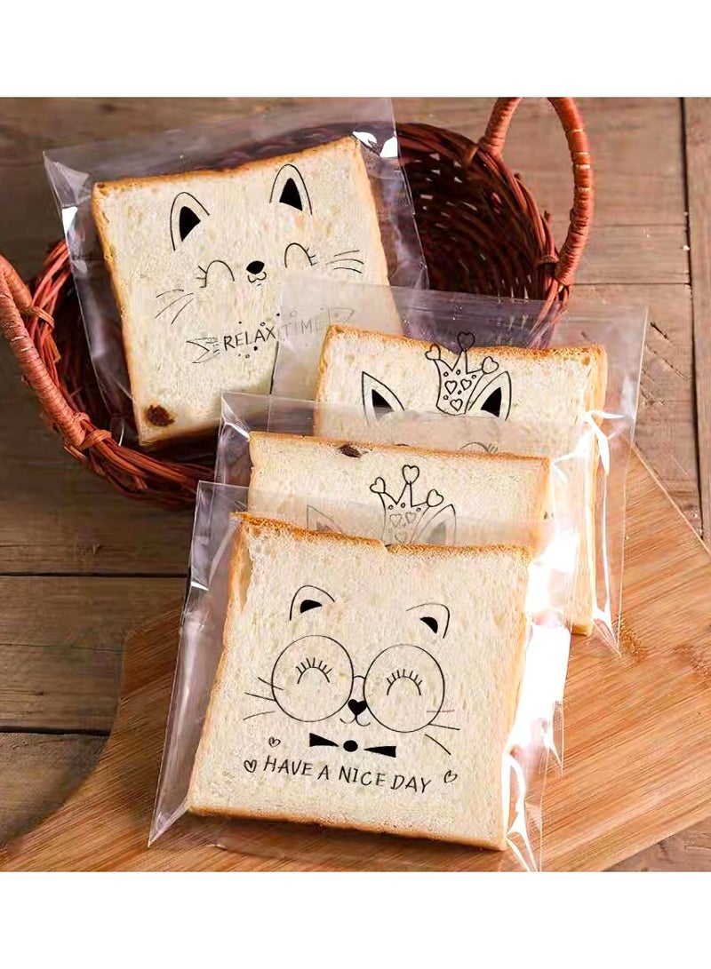 Super affordable! 100PCS bread packaging bags, wedding candy bags, toasted bread bags, biscuit bags, dessert bags, storage bags, transparent food packaging and storage bags, environmentally friendly - Image 2