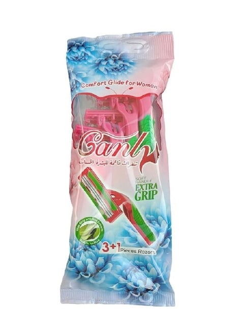Women's Razor with Moving Head and Aloe Vera Gel Bar - 4 Pieces