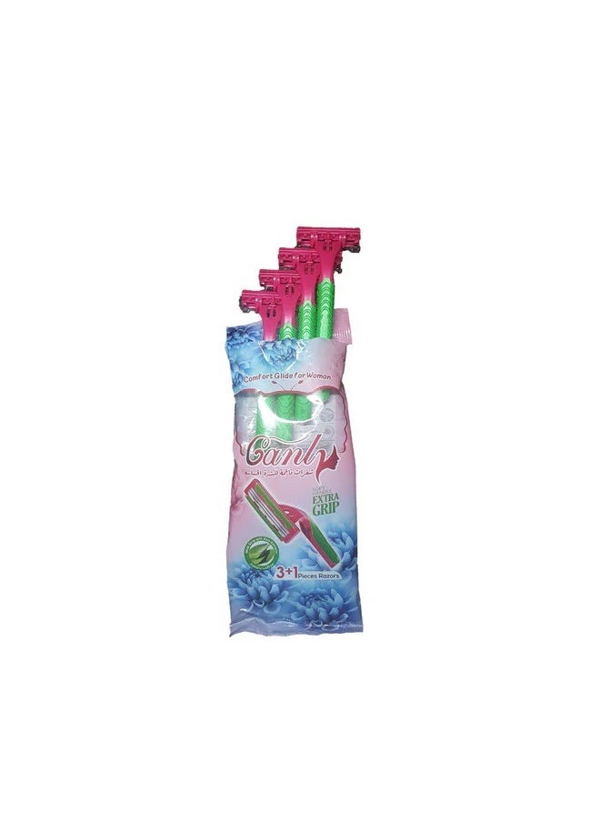 Women's Razor with Moving Head and Aloe Vera Gel Bar - 4 Pieces