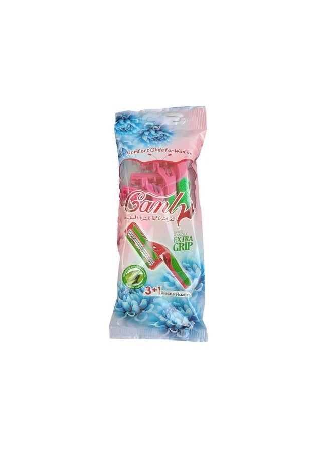 Women's Razor with Moving Head and Aloe Vera Gel Bar - 4 Pieces