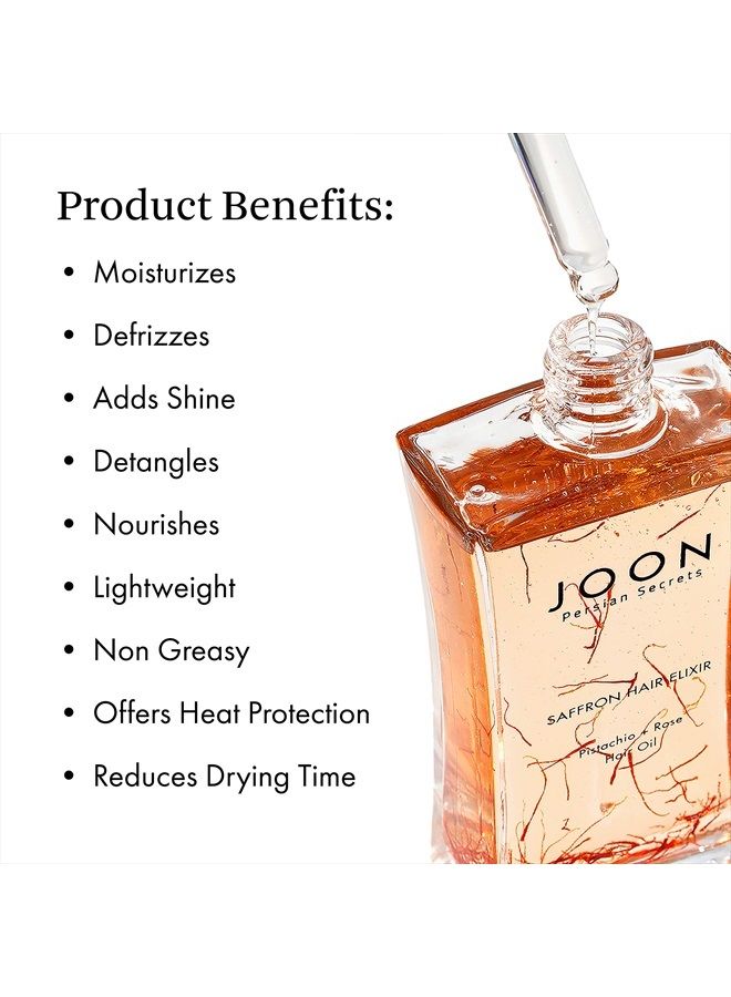 Joon Saffron Hair Elixir Pistachio + Rose Hair Oil, 1.11 Fl. Oz.  - Image 2