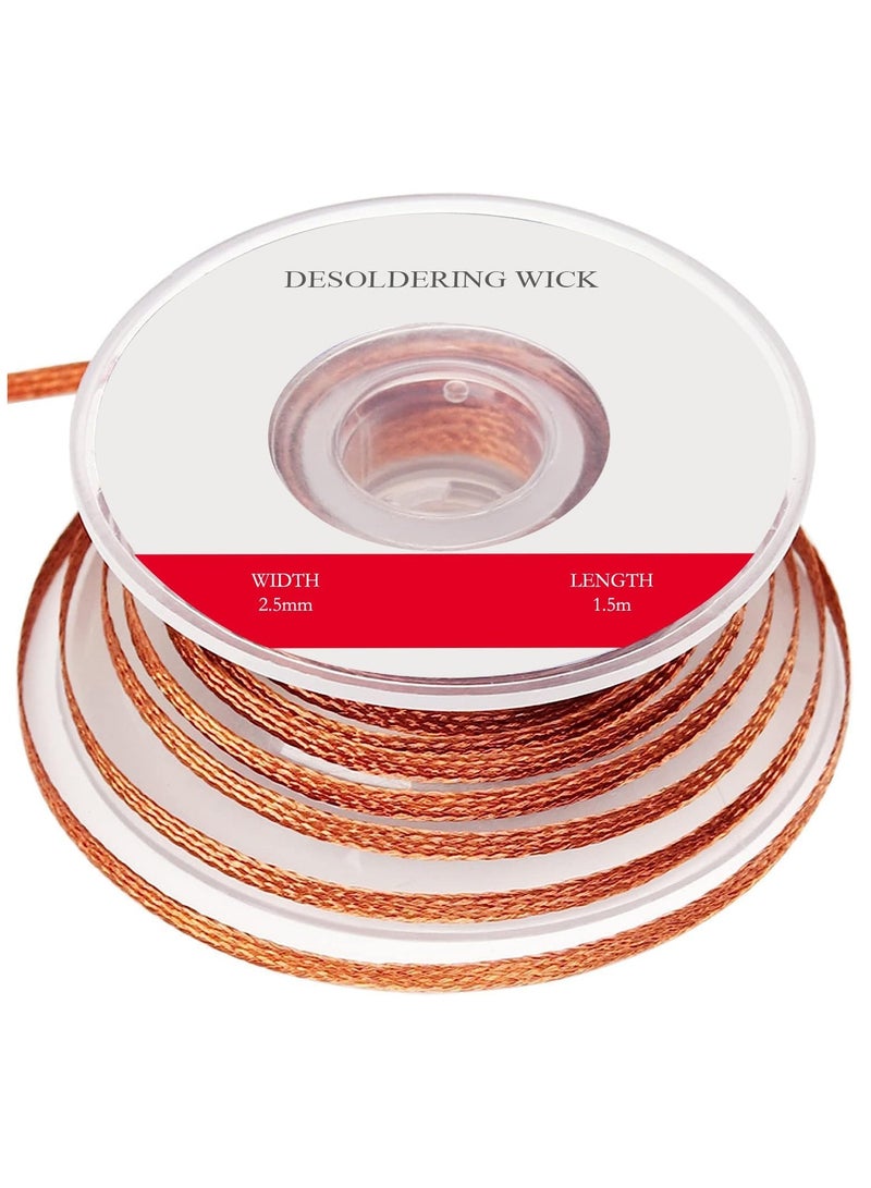 Rubik Desoldering Wick Width 2.5mm Length 1.5m, Solder Wick Braid Wire with Flux for Soldering  - Image 1