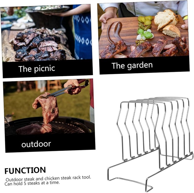 Cabilock Stainless Steel Steak Rack Divider Holds 5 Steak Pieces Easy to Install - Image 3