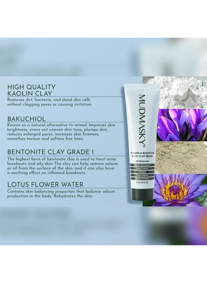 MUDMASKY Vitamin-A Booster Blue Clay Mask 60ml / 2.0 FL. OZ. - Image 3