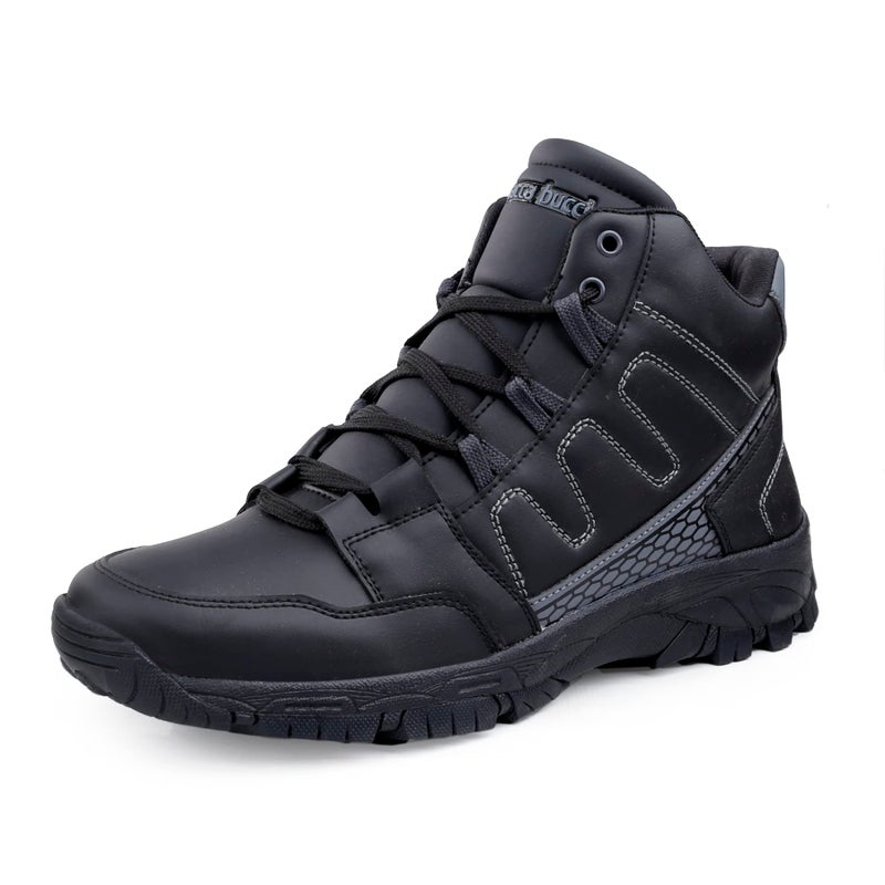 Bacca Bucci Mens Yak High Ankle 6 Inches Riding Boots For Mountaineering Backpacking Hiking & Trekking | Mild Waterproof Protection With Turbo Insole Technology- Black, Size Uk10 - Image 4