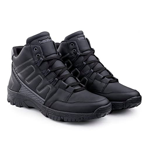 Bacca Bucci Mens Yak High Ankle 6 Inches Riding Boots For Mountaineering Backpacking Hiking & Trekking | Mild Waterproof Protection With Turbo Insole Technology- Black, Size Uk10 - Image 5