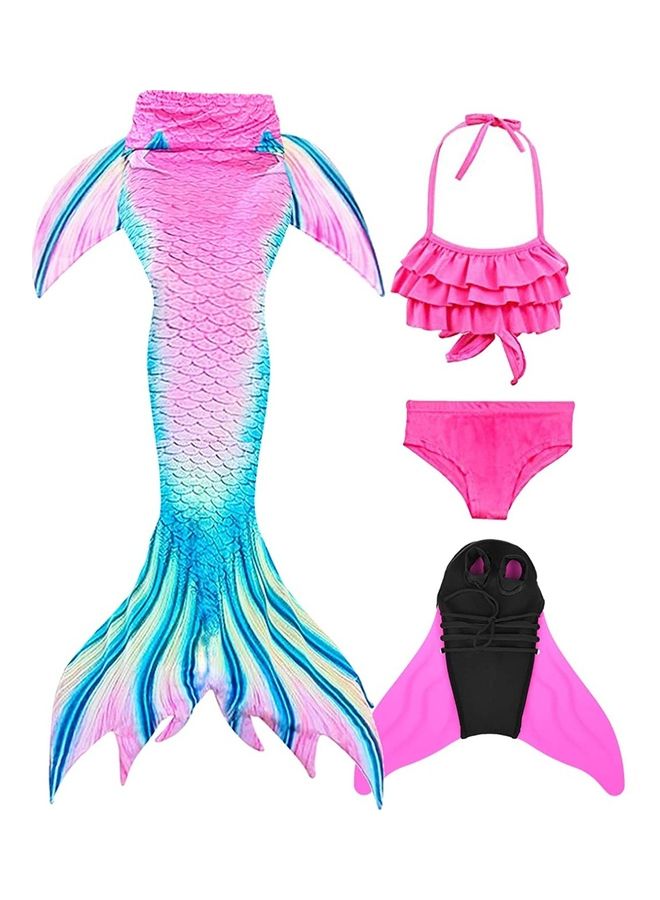 NIBEMINENT 4-Piece Mermaid Cosplay Costume Set 100cm - Image 1