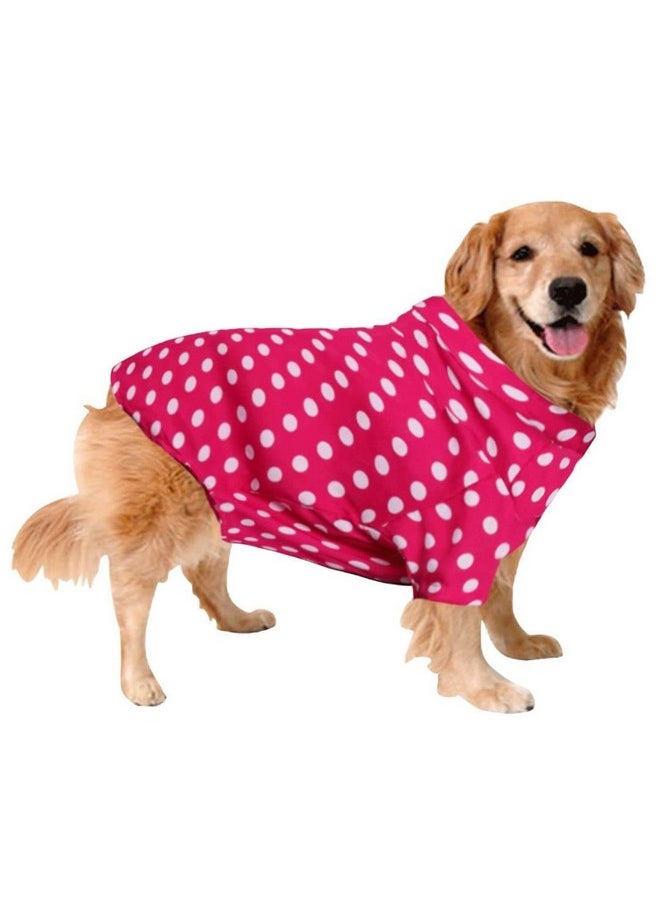 Sage Square Crazy Printed Dog Shirt, Trending Dog Shirt, Ultra Soft & Light Weight, Comfortable & Breathable Dog Apparel, Trendy Outfit (Medium - 18 Inch) (Polka Pink)  - Image 1