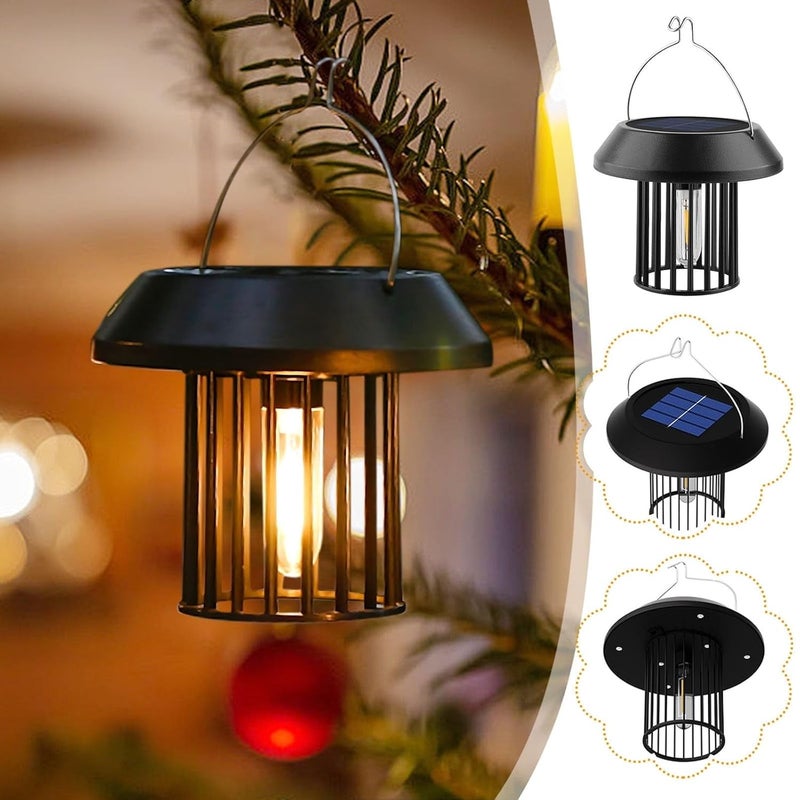 AUM ENTERPRISE Solar Lanterns Outdoor Waterproof Upgraded Bright Hanging Solar Lights for Outside Solar Powered Lanterns Lighting LED for Garden Patio Yard Decorative 2 Pack - Image 3