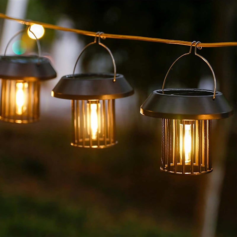 AUM ENTERPRISE Solar Lanterns Outdoor Waterproof Upgraded Bright Hanging Solar Lights for Outside Solar Powered Lanterns Lighting LED for Garden Patio Yard Decorative 2 Pack - Image 5