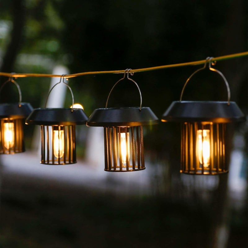 AUM ENTERPRISE Solar Lanterns Outdoor Waterproof Upgraded Bright Hanging Solar Lights for Outside Solar Powered Lanterns Lighting LED for Garden Patio Yard Decorative 2 Pack - Image 4
