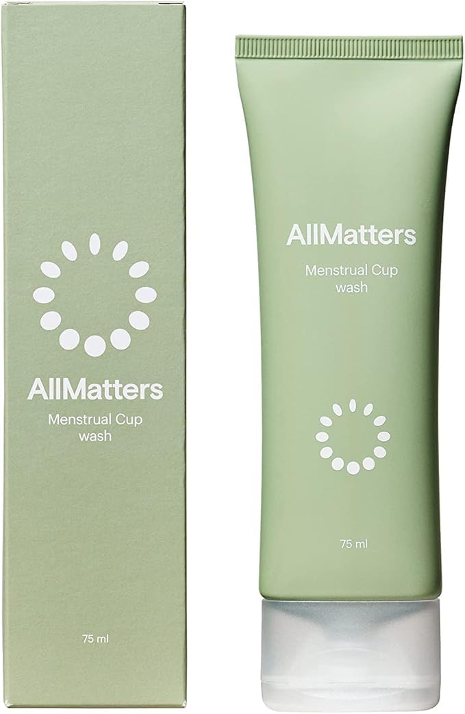 AllMatters أورغاني واش 2.5 أونصة سائلة - منظف لطيف للجسم وكوب الحيض - صابون تنظيف حميمي عضوي - خالي من العطور - نباتي - معتمد للحساسية - متوازن الحموضة - Image 1