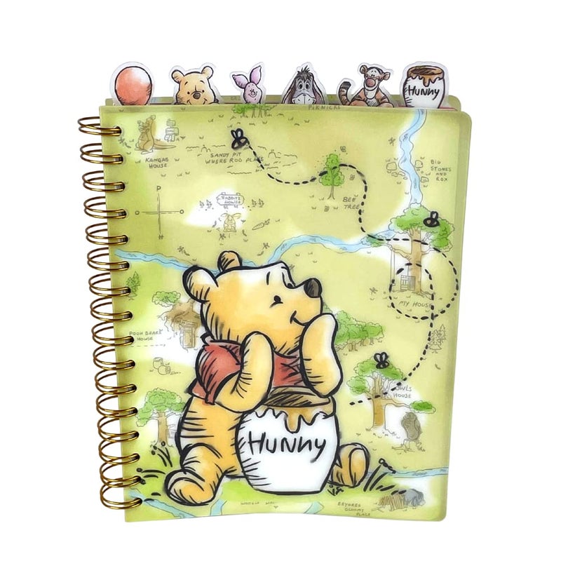 Innovative Designs Disney Winnie The Pooh Tab Journal Notebook, Spiral Bound, 144 Lined Pages, 8 x 7 inches - Image 1