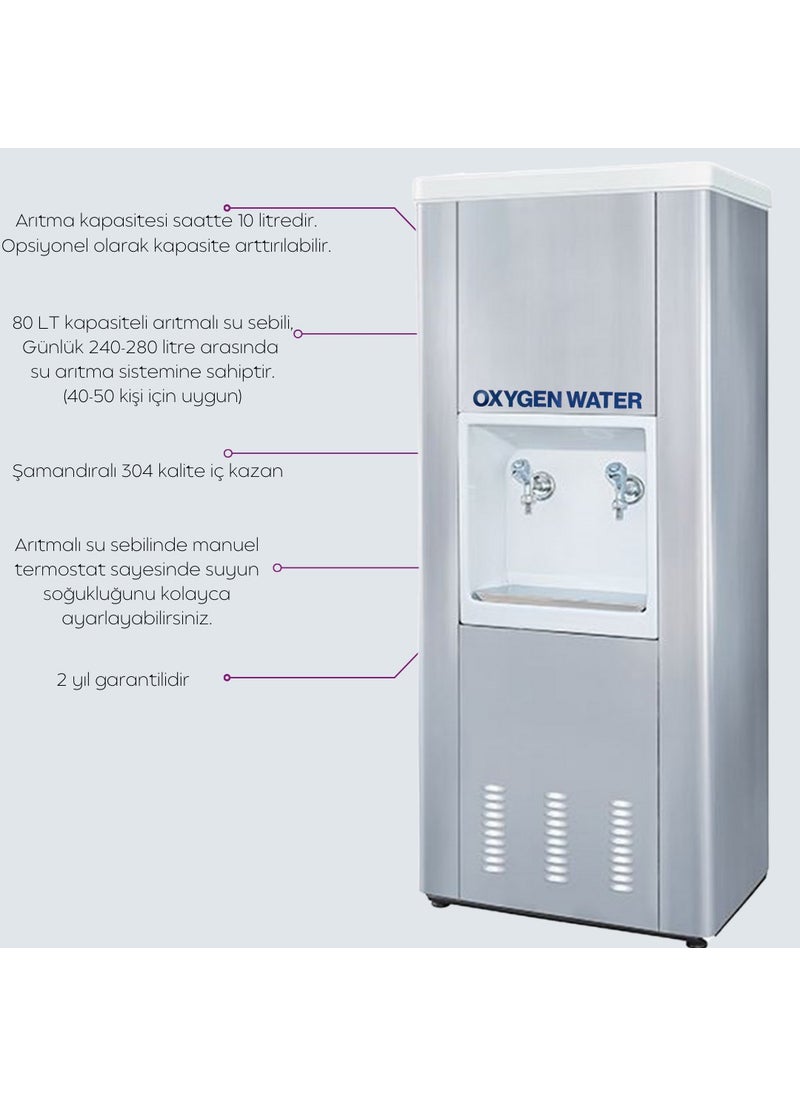 OXYGEN WATER Industrial Type Cooled Purified Stainless Steel Water Dispenser 80L  - Image 2