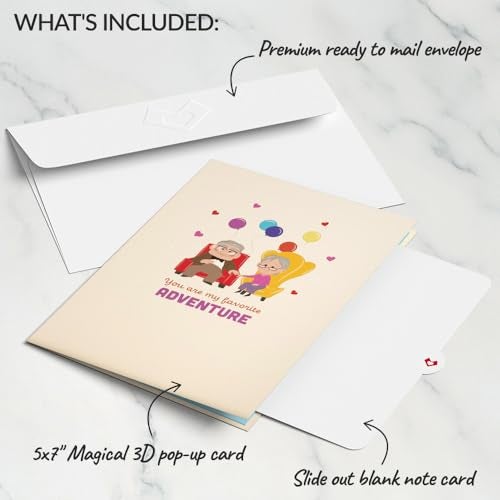 Lovepop Everyday Pop-Up Card for Her and Him - 3D Disney & Pixar Greeting Cards for Boys, Girls, Men, Women - My Favorite Adventure - 5" x 7" Up House Card - Blank Notecard & Envelope Included - Image 5