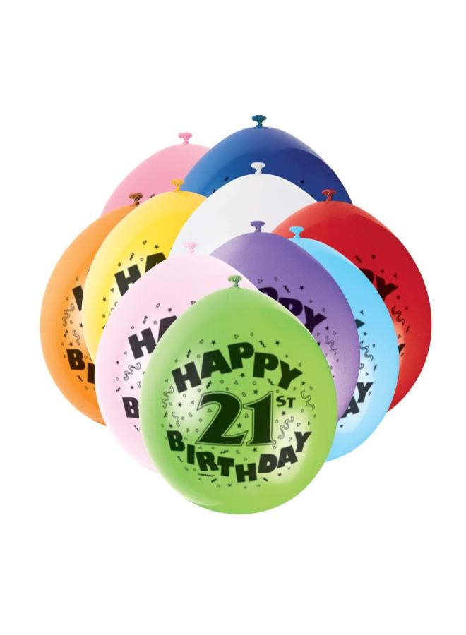 Unique بالونات عيد الميلاد السعيد 21 المتنوعة بحجم 9" - Image 1