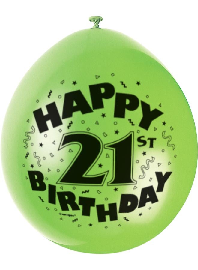 Unique بالونات عيد الميلاد السعيد 21 المتنوعة بحجم 9" - Image 2