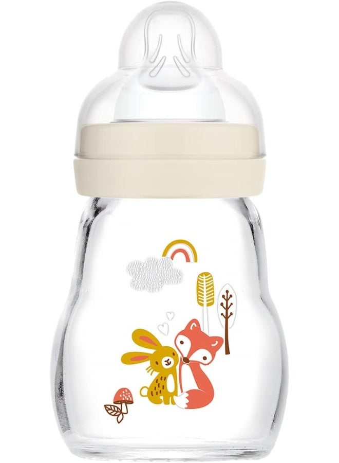 MAM زجاجة مام فيل جود | عبوة واحدة (1 × 170 مل) | زجاجة مام مع حلمة تدفق بطيء حجم 1 | ملحقات للأطفال حديثي الولادة | أبيض (تصاميم متنوعة) - Image 1