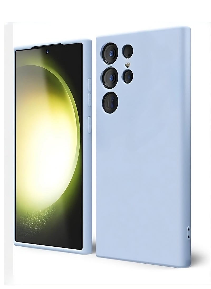 حومة Samsung Galaxy S23 الٹرا فون کیس مائع سلیکون سلم پتلا نرم ربڑ کیس سادہ ہموار جیل کور برائے Samsung Galaxy S23 Ultra 6.8-inch - Image 1