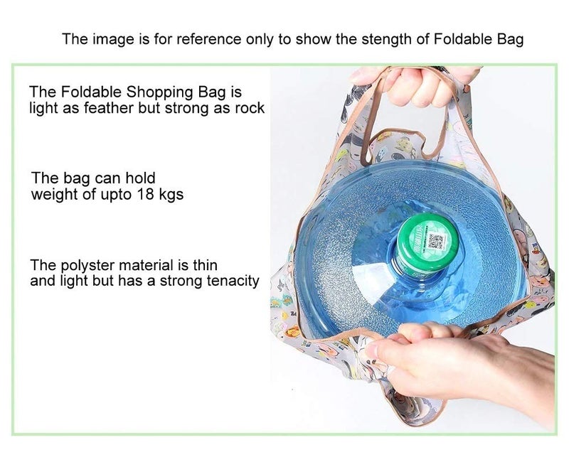 Elios Designer Pattern Reusable and Foldable Shopping Bag/Tote Hand Bag/Travel Bag/Grocery Bag | Heavy Duty, Eco Friendly | Compact, Lightweight and Convenient - Image 4