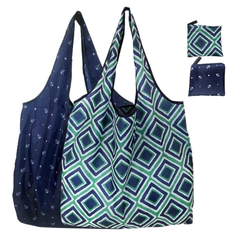 Elios Designer Pattern Reusable and Foldable Shopping Bag/Tote Hand Bag/Travel Bag/Grocery Bag | Heavy Duty, Eco Friendly | Compact, Lightweight and Convenient - Image 1