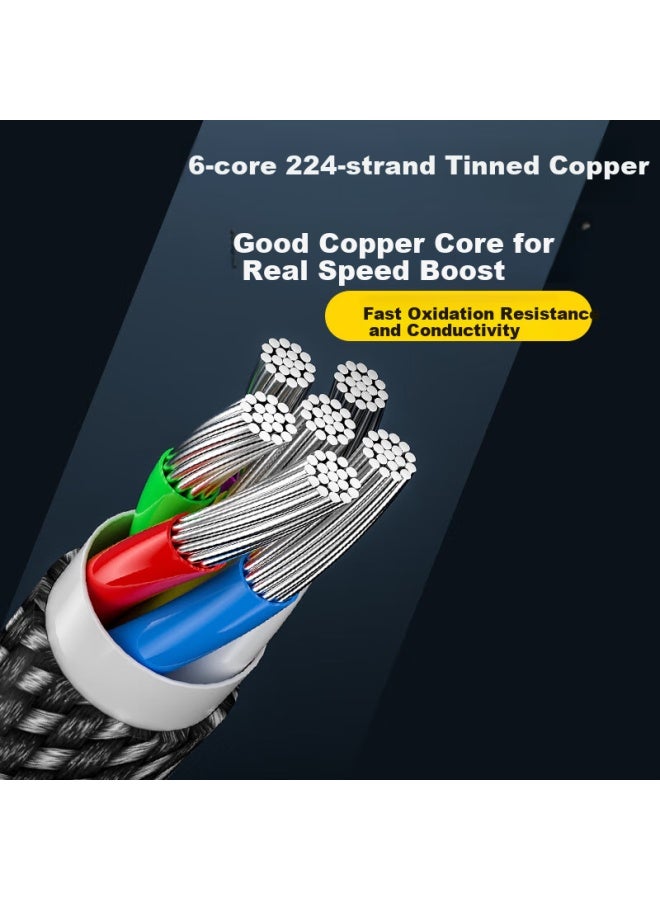 Zitai Dual-Head Type-C Data Cable, 240W Fast Charging Cord, For Apple Iphone 16/15/Ipad/Mac Laptops/Huawei/Xiaomi/Android Phones, 1 Meter Black - Image 2
