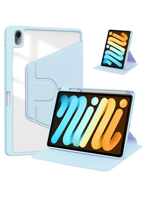 for iPad 2025 (11th Generation) A16 11-inch Case Cover, Tablet Protective Case With Pen Slot, Acrylic 360 ° Rotating Design, Automatic Wake-up/sleep, Soft Leather,Blue