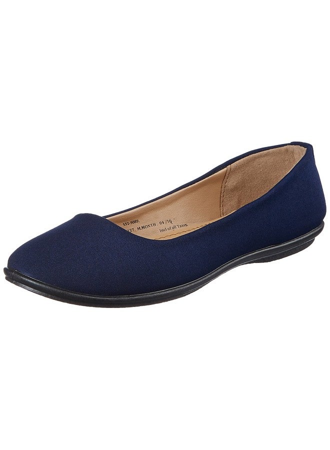 Bata Women's Lycra Dip Flat Ballerina (5519089_Blue_4 Uk) - Image 1