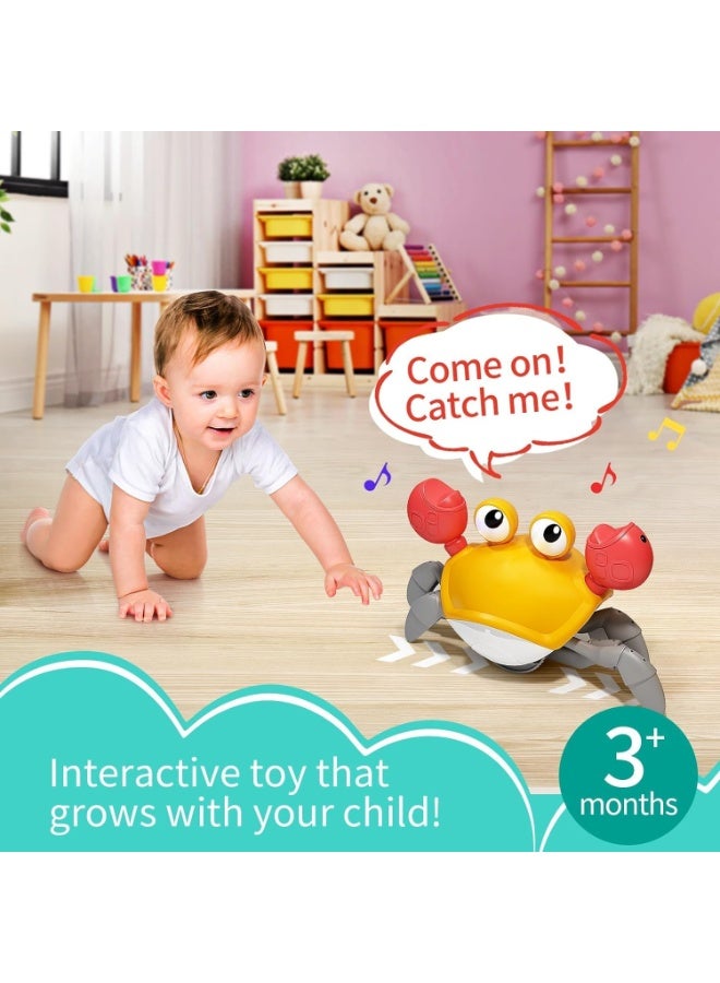 Crawling crab toy for babies and newborns, light-up moving and dancing crab toy with music and obstacle avoidance, sensory development toy for infants, from TOYS-EGYPT (orange color) - Image 2