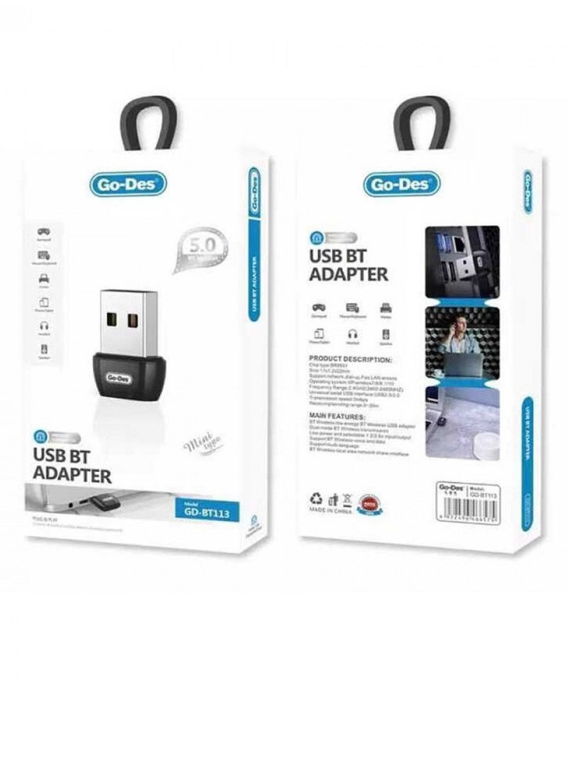 جو-ديز - محول USB بلوتوث 5.0 جهاز استقبال مناسب لأجهزة الكمبيوتر المكتبية وأجهزة الكمبيوتر المحمولة ولوحات المفاتيح والطابعات والماوس وسماعات الرأس - Image 1