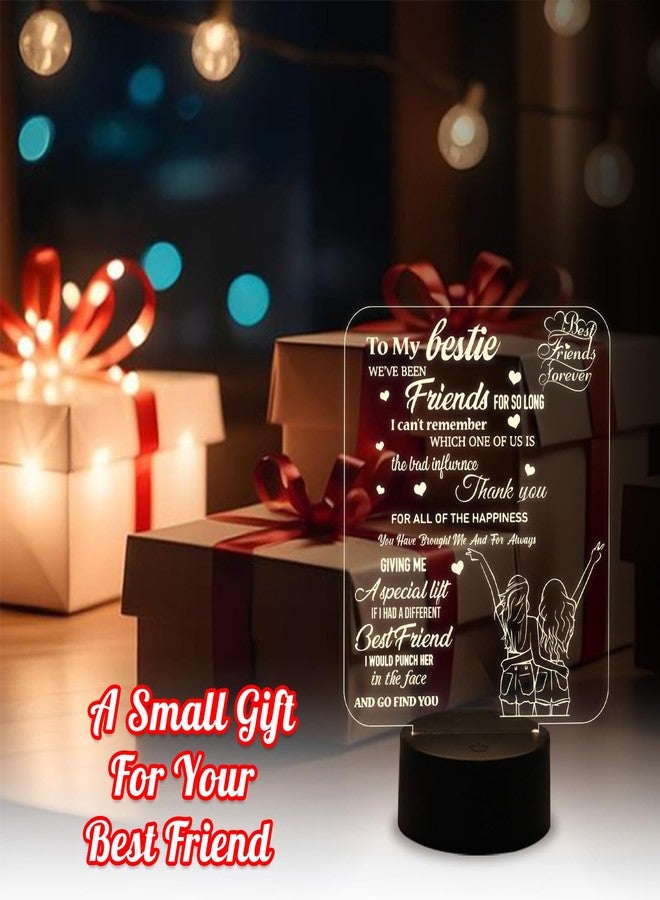 GIFTMEBAZAR هدية مثالية لأصدقائي المقربين: مصباح ثلاثي الأبعاد بتصميم وهمي، مصباح ليلي "أحبك يا صديقي" هدية رائعة للأصدقاء المقربين، الأخوات، الأولاد والبنات، هدية عيد ميلاد مميزة | ضوء أبيض دافئ ويعمل بمنفذ USB - Image 3