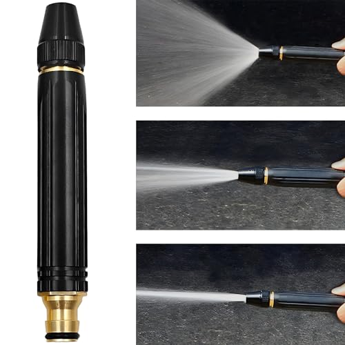 OUTO Garden Hose Nozzle 100% Heavy Duty Metal High-Pressure Water Spray Gun with Adjustable Spraying Modes for Watering Plants Pipe Showering Pet Washing Bike & Car Cleaning Baby Bath Garden Toys - Image 1