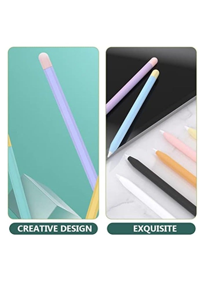 erorex 2pcs Stylus Pencil Cover Silicone Nibs Cover Anti- Slip Case Touch Screen Pen Sleeve Accessories Compatible for Pencil 2 Pink Purple  - Image 3