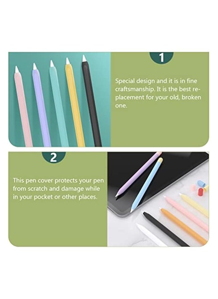 erorex 2pcs Stylus Pencil Cover Silicone Nibs Cover Anti- Slip Case Touch Screen Pen Sleeve Accessories Compatible for Pencil 2 Pink Purple  - Image 4
