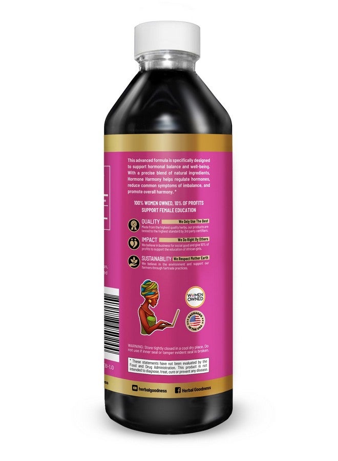 Herbal Goodness عشبي الخير توازن الهرمونات، مكملات انقطاع الطمث للنساء، توازن الهرمونات للنساء، مكملات ما قبل انقطاع الطمث، مكمل استروجين عضوي، هرمونات سعيدة، خصوبة، رضاعة 1 زجاجة (12 أونصة) - Image 2