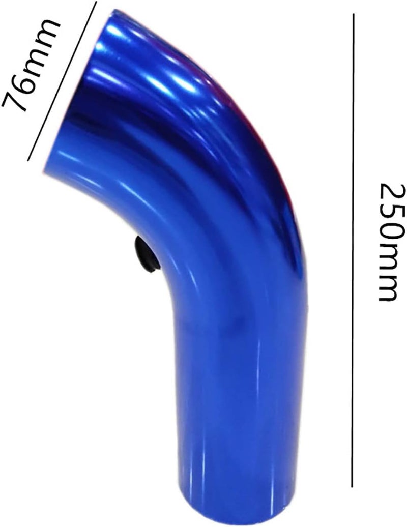 AUTO MT فلتر هواء السيارة K N + أنبوب سحب هواء بارد 3 إنش عالمي لأداء السيارة فلتر توربو من الألمنيوم مجموعة أنبوب تدفق الهواء (أنبوب سحب هواء بارد BLU + فلتر هواء K N) - Image 3