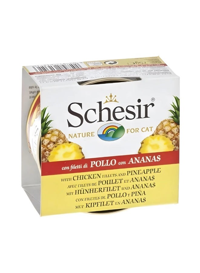 شيسر طعام شيسير الرطب للقطط بنكهة الدجاج والأناناس