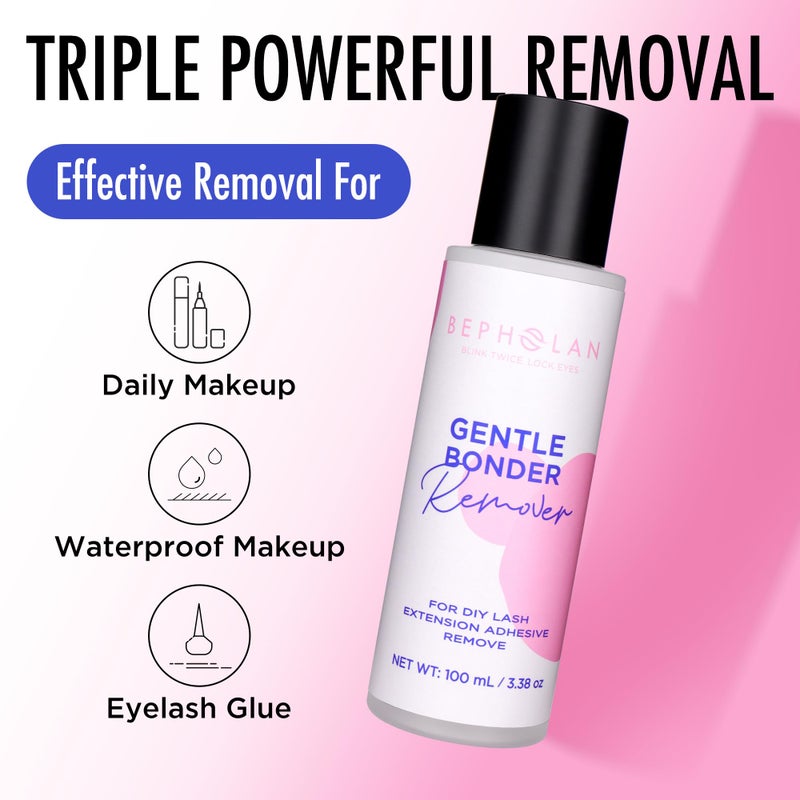 BEPHOLAN Cluster Lash Glue Remover 100ml, DIY Eyelash Extension Remover, Bond & Seal Adhesive Self Use, for Sensitive Eyes, Eye Makeup & Mascara Remover - Image 2