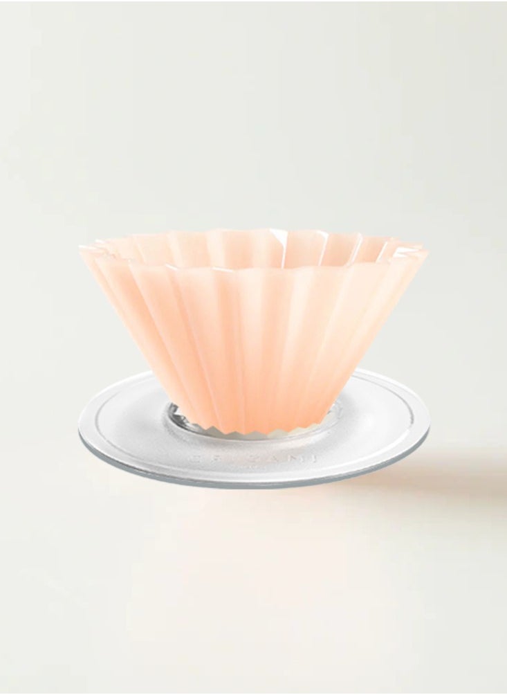 Origami - Dripper Air S with Plastic Holder - Pour Over Coffee Maker for 1-2 Cups - Made of AS Resin - Compatible with VCF-01 and Wave 155 filters - Color Matt Pink - Image 1