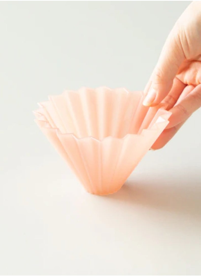 Origami - Dripper Air S with Plastic Holder - Pour Over Coffee Maker for 1-2 Cups - Made of AS Resin - Compatible with VCF-01 and Wave 155 filters - Color Matt Pink - Image 1