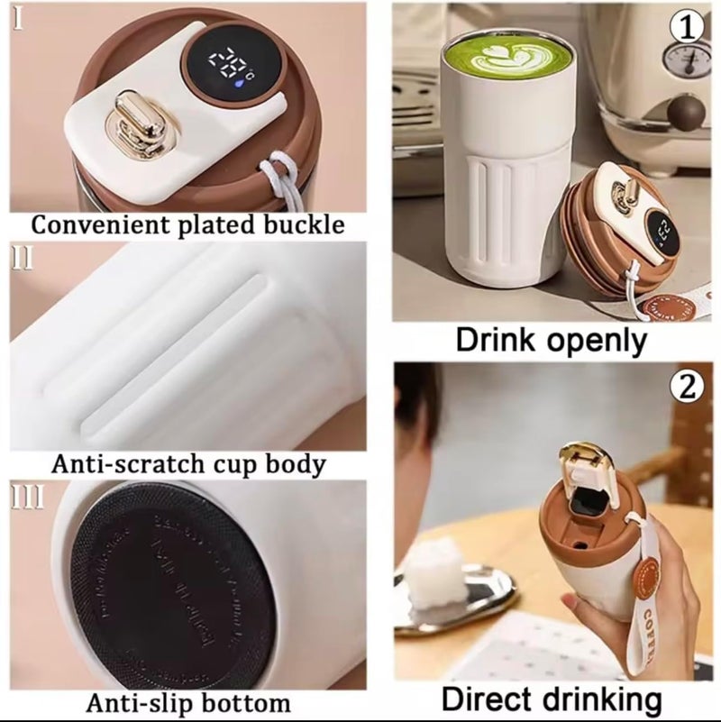 Yagzon Coffee Mug Cup with Insulated Vacuum Thermal, Non-Slip Protective Cover 12 Hours Vacuum Insulation-460 ml 316 Stainless Steel, Leak-Proof Travel Mug with Lid - Image 2